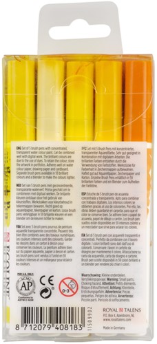 Brushpen Talens Ecoline set á 5 stuks geel-1