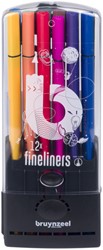 Fineliner Bruynzeel Teens assorti etui à 12 stuks