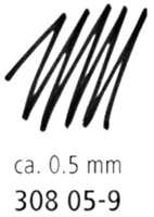 Fineliner Staedtler Pigment 308 zwart 0.5mm-3