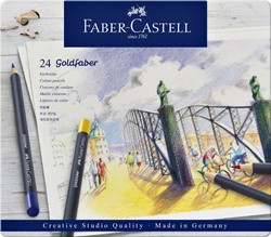 Kleurpotloden Faber-Castell Goldfaber blik à 24 stuks assorti