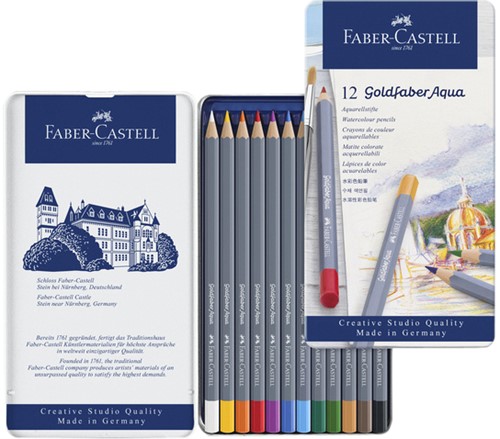 Kleurpotloden Faber-Castell Goldfaber aquarel assorti blik à 12 stuks-3