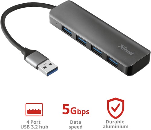 Trust Halyx - 4-Port USB 3.2 Hub - 5 Gbps-2