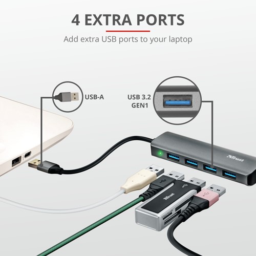Trust Halyx - 4-Port USB 3.2 Hub - 5 Gbps-3