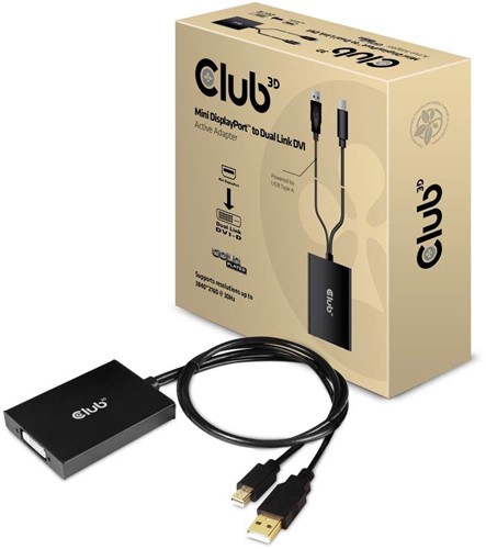 CLUB3D cac-1130 0,6 m MiniDP/USB-A DVI-D Zwart-3