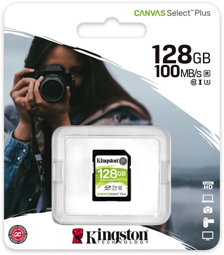 128GB SDXC Canvas Select Plus 100R C10 UHS-I U3 V30-3