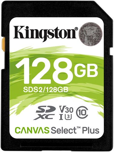 128GB SDXC Canvas Select Plus 100R C10 UHS-I U3 V30