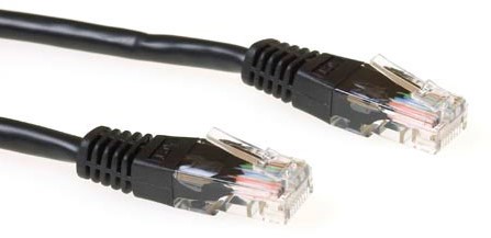 ACT Zwarte 2 meter UTP CAT5E patchkabel met RJ45 connectoren