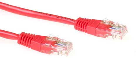 ACT Rode 3 meter UTP CAT6 patchkabel met RJ45 connectoren