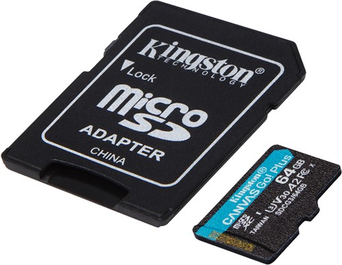 64GB microSDXC Canvas Go Plus 170R A2 U3 V30 Card + ADP-2