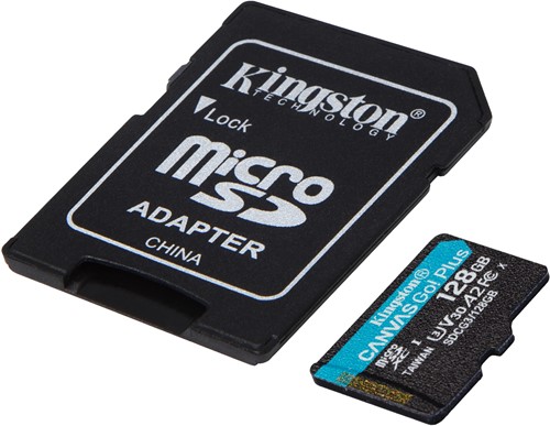 128GB microSDXC Canvas Go Plus 170R A2 U3 V30 Card + ADP-2