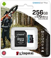 256GB microSDXC Canvas Go Plus 170R A2 U3 V30 Card + ADP-3