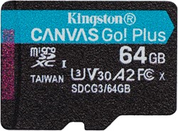 64GB microSDXC Canvas Go Plus 170R A2 U3 V30 Single Pack w/o ADP