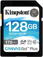 128GB SDXC Canvas Go Plus 170R C10 UHS-I U3 V30