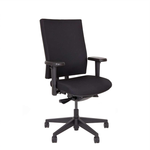 787 Edition Comfort bureaustoel. Rug gestoffeerd en kunststof zwart voetenkruis.