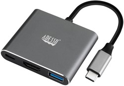 Adesso AUH-4010 interface hub USB 3.2 Gen 1 (3.1 Gen 1) Type-C Grijs