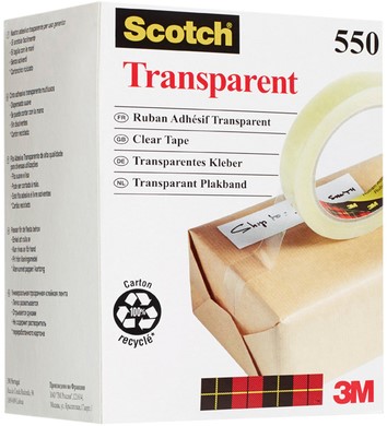 Plakband Scotch 550 19mmx66m transparant-2