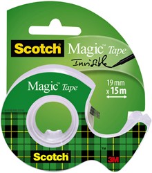 Plakband Scotch Magic 810 19mmx15m onzichtbaar + afroller