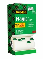 Plakband Scotch Magic 810 19mmx33m onzichtbaar mat 12+2 gratis-1