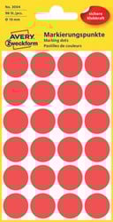 Etiket Avery Zweckform 3004 rond 18mm rood 96 etiketten