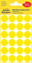 Etiket Avery 3007 rond 18mm geel 96 stuks