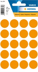 Etiket HERMA 1874 rond 19mm fluor oranje 100stuks