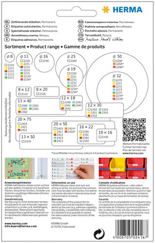 Etiket HERMA 2416 20x50mm fluor rood 360 etiketten-1