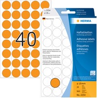 Etiket HERMA 2254 rond 19mm fluor oranje 960stuks-2