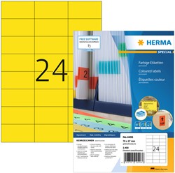 Etiket HERMA 4406 70x37mm geel 2400stuks