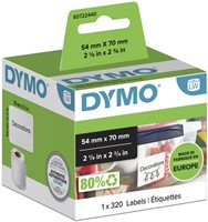 Etiket Dymo LabelWriter multifunctioneel 54x70mm 1 rol á 320 stuks wit