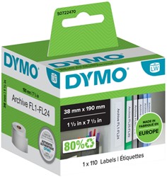 Etiket Dymo LabelWriter multifunctioneel 38x190mm 1 rol á 110 stuks wit