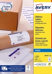 Etiket Avery J8159-100 63.5x33.9mm wit 2400 etiketten