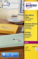 Etiket Avery L7563-25 99.1x38.1mm transparant mat 350 stuks