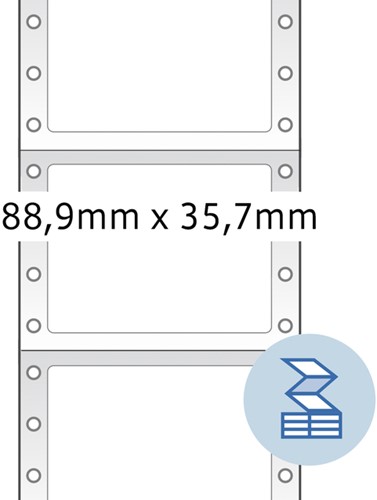 Etiket HERMA 8211 88.9x35.7mm 1-baans wit 4000 stuks-2