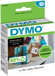 Etiket Dymo LabelWriter multifunctioneel 25x25mm 1 rol á 750 stuks wit