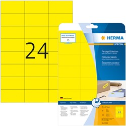 Etiket HERMA 4466 70x37mm verwijderbaar geel 480stuks