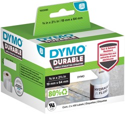 Etiket Dymo LabelWriter industrieel 19x64mm 2 rollen á 450 stuks wit