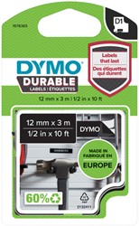 Labeltape Dymo LabelManager D1 polyester 12mm wit op zwart