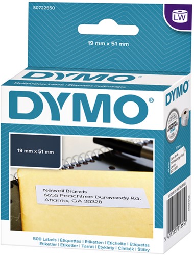 Etiket Dymo LabelWriter multifunctioneel 19x51mm 1 rol á 500 stuks wit-6