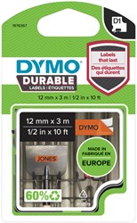 Labeltape Dymo LabelManager D1 polyester 12mm zwart op oranje