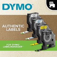 Labeltape Dymo LabelManager D1 polyester 12mm zwart op oranje-1