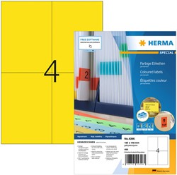 Etiket HERMA 4396 105x148mm A6 geel 400stuks