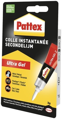 Secondelijm Pattex Ultra GEL tube 3 gram op blister-3