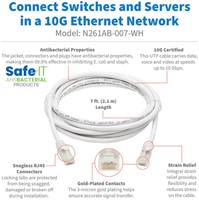 Tripp Lite N261AB-007-WH netwerkkabel Wit 2,13 m Cat6a U/UTP (UTP)-2