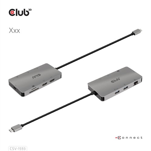 CLUB3D CSV-1593 interface hub USB 3.2 Gen 1 (3.1 Gen 1) Type-C 16200 Mbit/s Metallic-2
