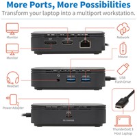 Tripp Lite MTB3-DOCK-04 notebook dock & poortreplicator Bedraad Thunderbolt 3 Zwart-3