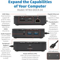 Tripp Lite MTB3-DOCK-04 notebook dock & poortreplicator Bedraad Thunderbolt 3 Zwart-2