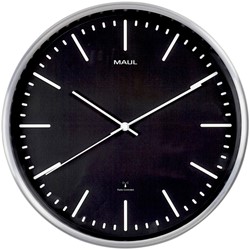 Wandklok MAUL Fly RC Ø30,5x4.5cm aluminium/zwart incl.batterij
