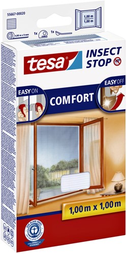 Insectenhor tesa® Insect Stop COMFORT raam 1x1m wit-3