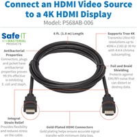 Tripp Lite P568AB-006 HDMI kabel 1,83 m HDMI Type A (Standaard) Zwart-3