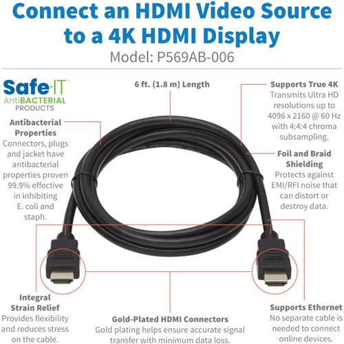 Tripp Lite P569AB-006 HDMI kabel 1,83 m HDMI Type A (Standaard) Zwart-3